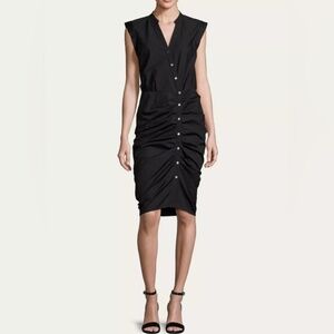 VERONICA BEARD Bell Button Down Ruched Shirtdress Sz 00